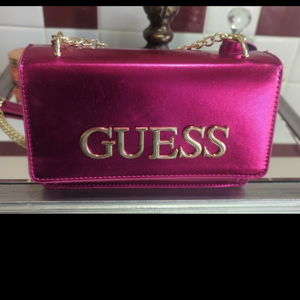 Guess metallic pink crossbody bag new without tags